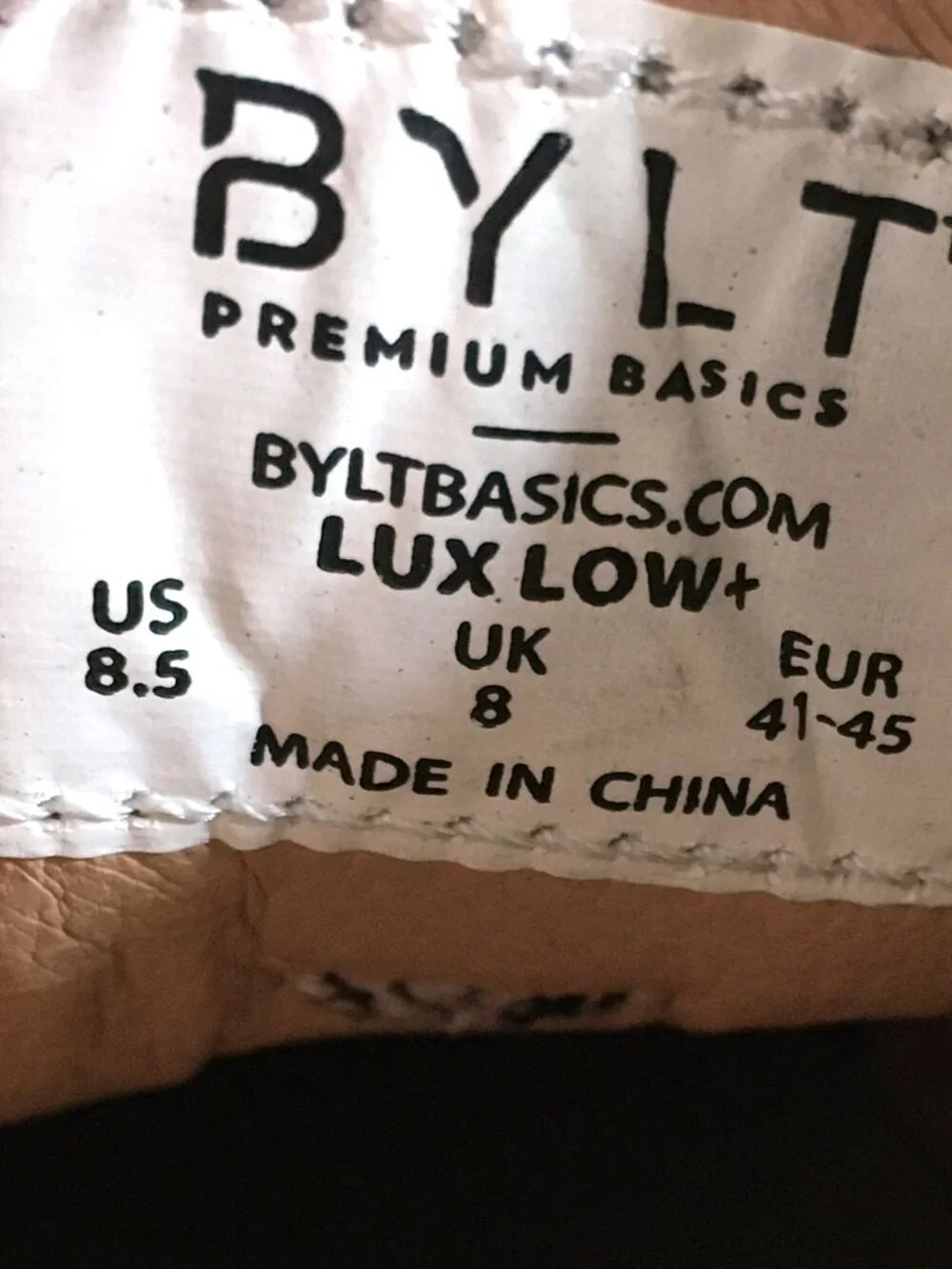 BYLT Premium Basics Lux Low Sneakers Mens Size 8.5 Black Leather
